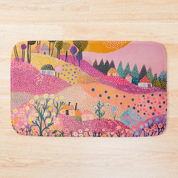 Item preview, Wildflowers Floral Landscape, Folk Art, Polka Dot Flowers, Colorful Abstract designed and sold by Neika Shimm Designs.
