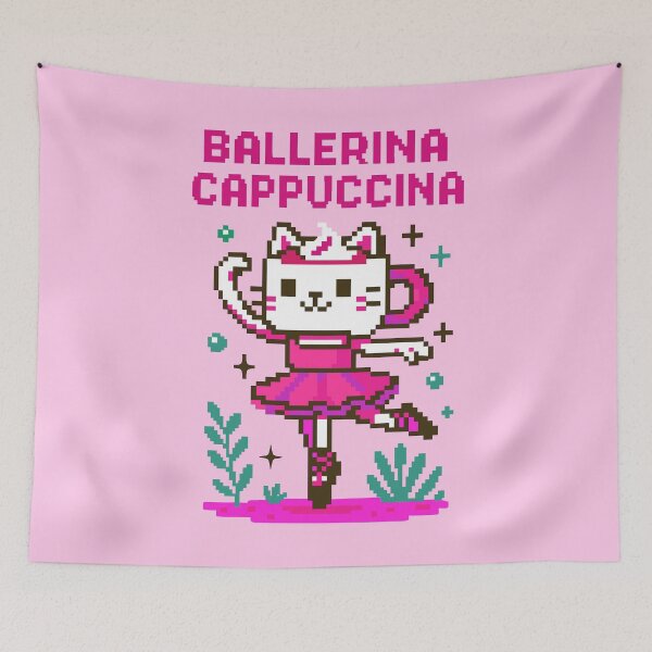 Item preview, Ballerina Cappuccina Italian Brainrot Memes Pixel designed and sold by Sitchko.