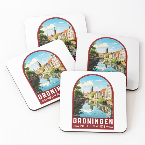 Item preview, Groningen in Netherlands Vintage Travel Art Emblem designed and sold by MaateoDesign.