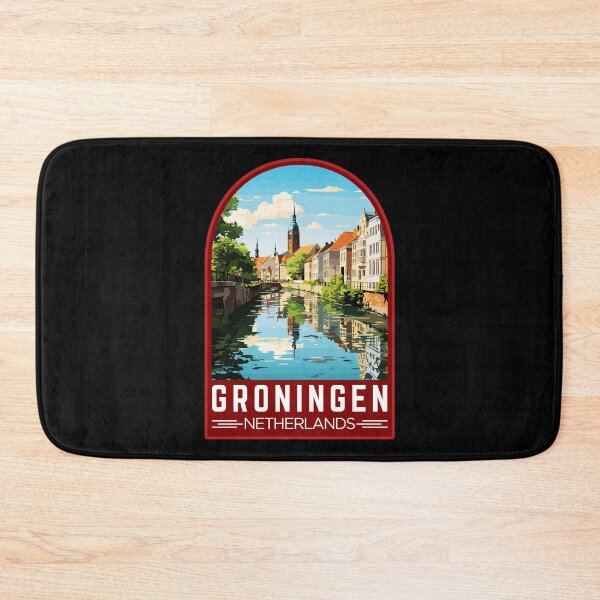 Item preview, Groningen in Netherlands Vintage Travel Art Emblem designed and sold by MaateoDesign.