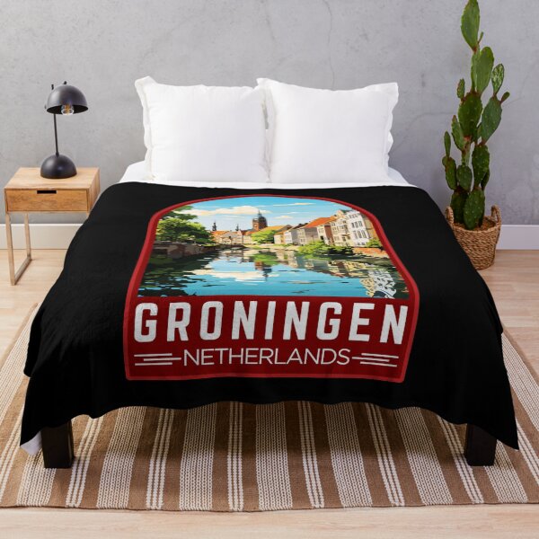 Item preview, Groningen in Netherlands Vintage Travel Art Emblem designed and sold by MaateoDesign.