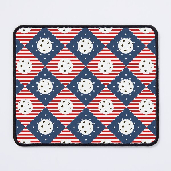 Item preview, Red White and Blue Angled Pickleball Shots Stars and Stripes with White Pickleballs designed and sold by GreenCarbon2112.