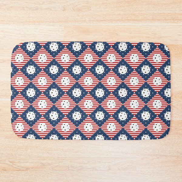 Item preview, Red White and Blue Angled Pickleball Shots Stars and Stripes with White Pickleballs designed and sold by GreenCarbon2112.
