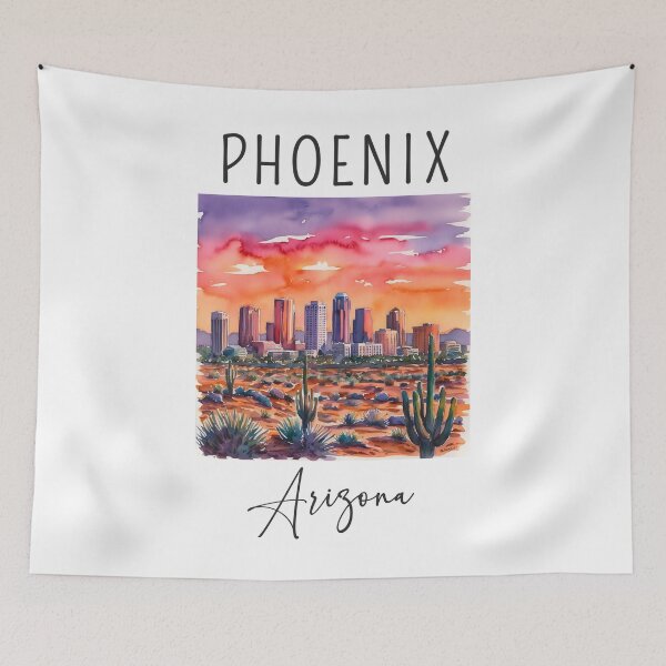 Item preview, Watercolor Design of Phoenix - Arizona - USA  designed and sold by Sketch-Shack.