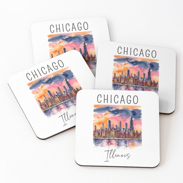 Item preview, Watercolor Design of Chicago - Illinois - US designed and sold by Sketch-Shack.