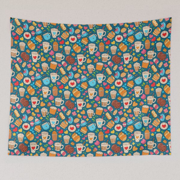 Item preview, Retro Summer Coffee Seamless Pattern designed and sold by DemureArtsy.