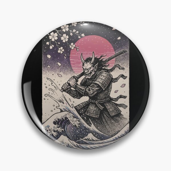 Item preview, Samurai Oni Yokai Demon Sumie Vintage designed and sold by TomFrontierArt.