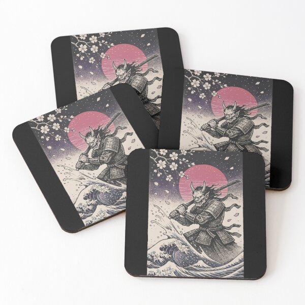 Item preview, Samurai Oni Yokai Demon Sumie Vintage designed and sold by TomFrontierArt.