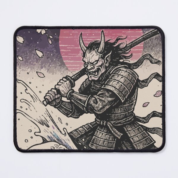 Item preview, Samurai Oni Yokai Demon Sumie Vintage designed and sold by TomFrontierArt.