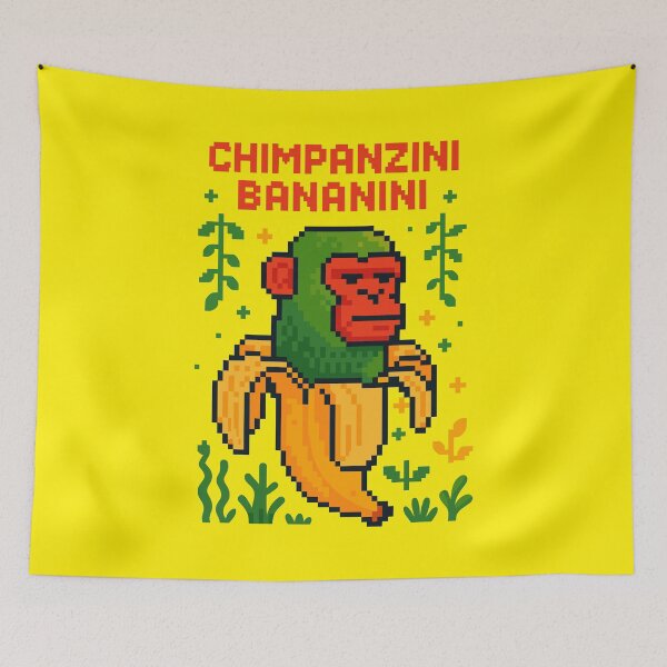Item preview, Chimpanzini Bananini Italian Brainrot Memes Pixel designed and sold by Sitchko.