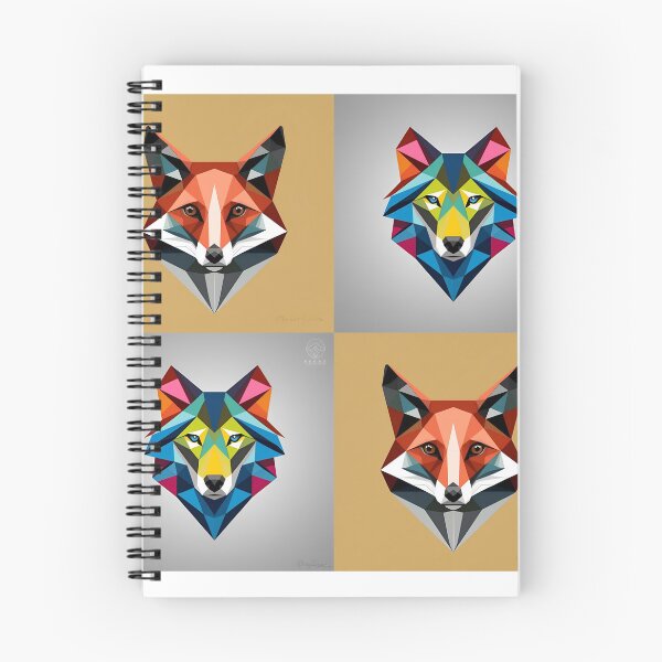 Item preview, Geometric Fox & Wolf Art | Colorful Low Poly Animal Faces Design designed and sold by Gumaga-Store.