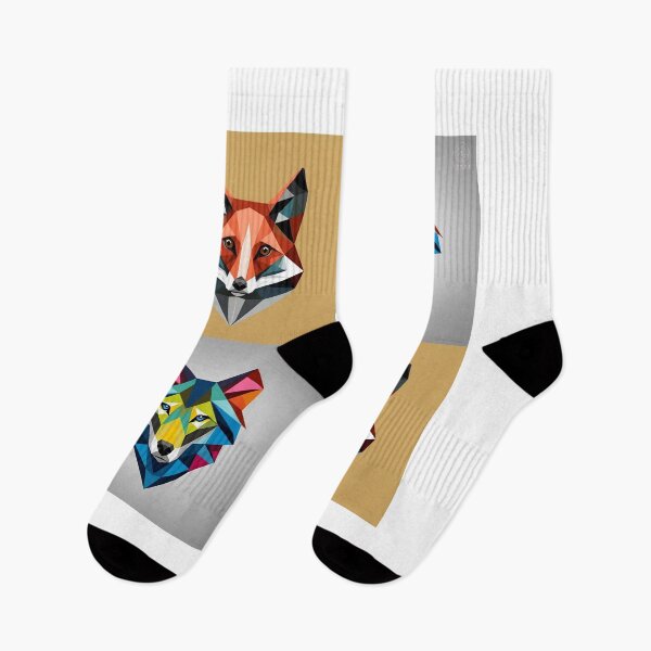 Item preview, Geometric Fox & Wolf Art | Colorful Low Poly Animal Faces Design designed and sold by Gumaga-Store.