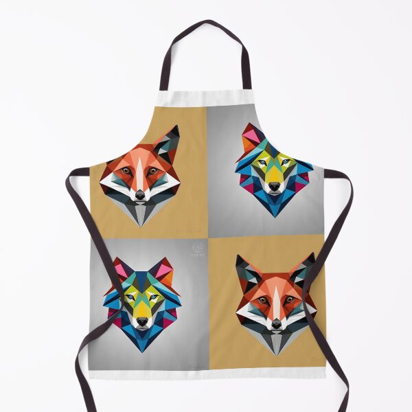 Item preview, Geometric Fox & Wolf Art | Colorful Low Poly Animal Faces Design designed and sold by Gumaga-Store.