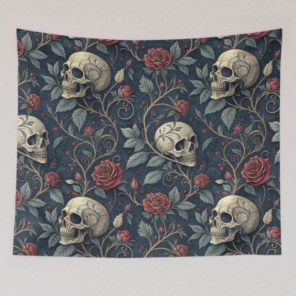 Item preview, Skulls and Roses: Gothic Elegance Pattern designed and sold by lucid-oddities.
