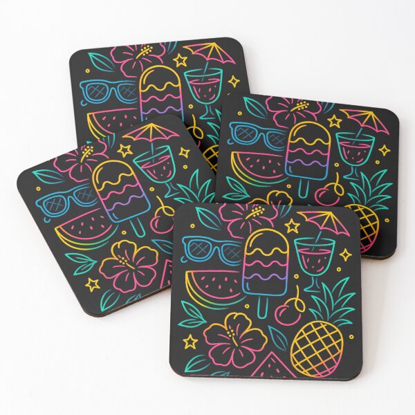 Item preview, Summer Splash Icons – Neon Tropical Vibes Illustration designed and sold by Laugh & Rewind .