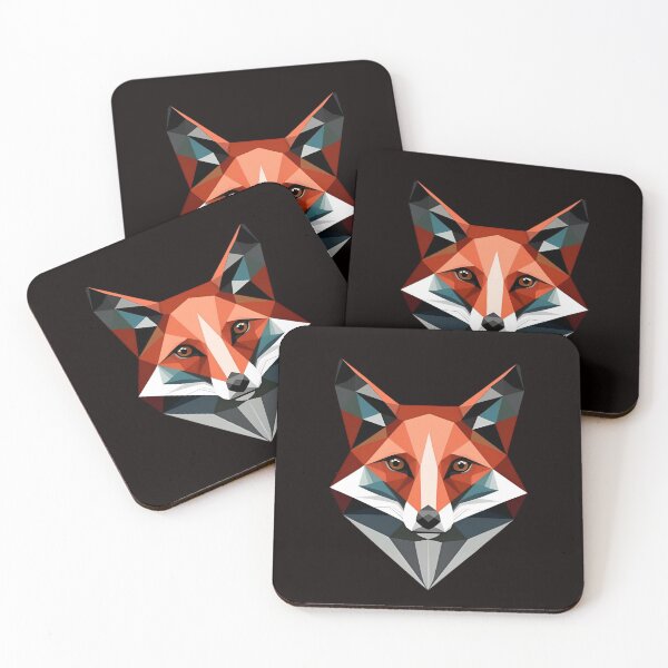 Item preview, Geometric Red Fox Head | Polygonal Animal Art on Black Background designed and sold by Gumaga-Store.
