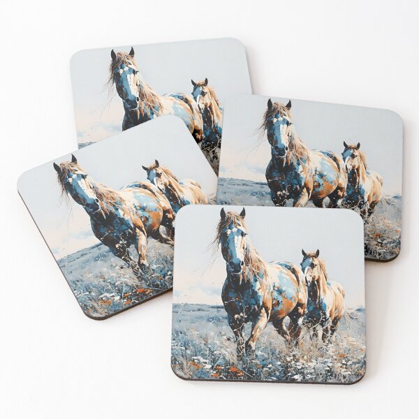 Item preview, Two Pinto Wild Horses designed and sold by Angelandspot.