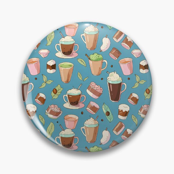 Item preview, Blue Summer Coffee Seamless Pattern designed and sold by DemureArtsy.