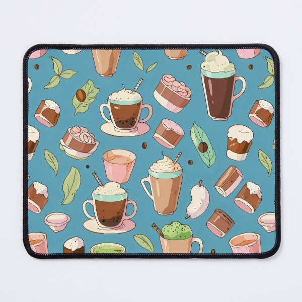 Item preview, Blue Summer Coffee Seamless Pattern designed and sold by DemureArtsy.