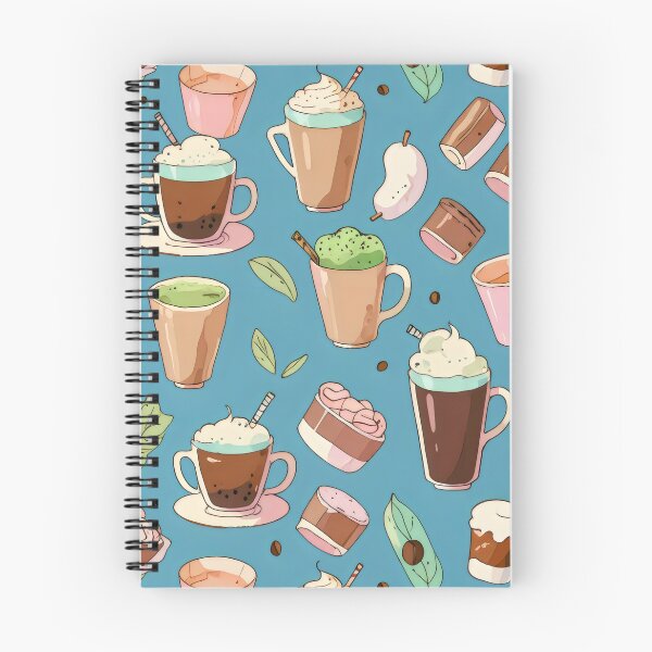 Item preview, Blue Summer Coffee Seamless Pattern designed and sold by DemureArtsy.