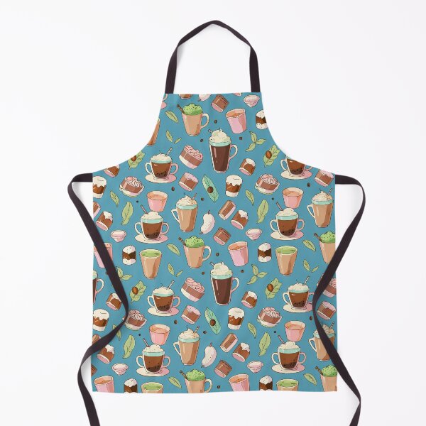Item preview, Blue Summer Coffee Seamless Pattern designed and sold by DemureArtsy.
