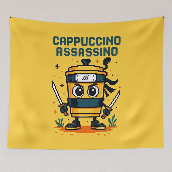 Item preview, Cappuccino Assassino Italian Brainrot Memes Pixel designed and sold by Sitchko.