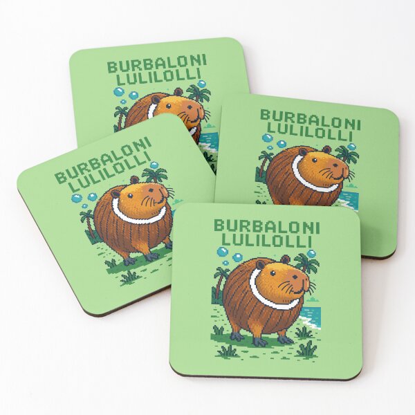 Item preview, Burbaloni Luliloli Capybara Italian Brainrot Memes Pixel designed and sold by Sitchko.