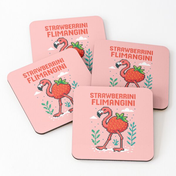Item preview, Strawberrini Flamangini Italian Brainrot Memes Pixel designed and sold by Sitchko.