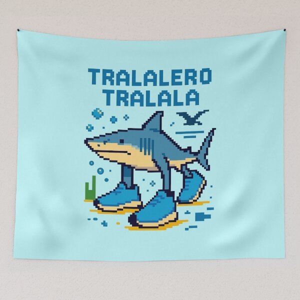 Item preview, Tralalero Tralala Italian Brainrot Memes Pixel designed and sold by Sitchko.