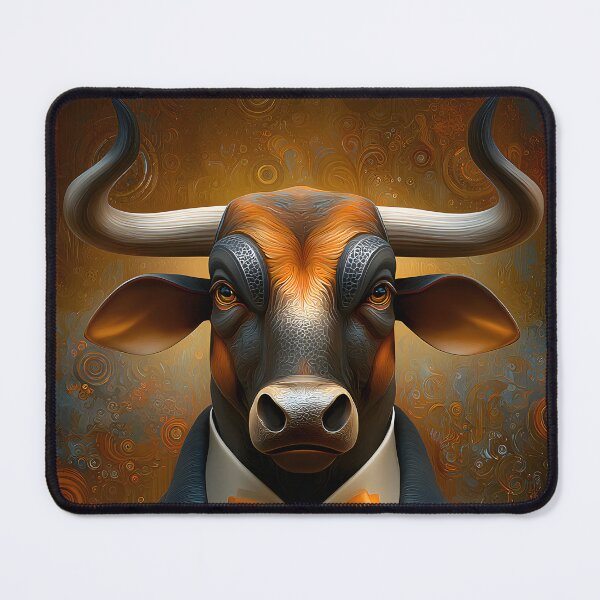 Item preview, Anthropomorphic Bull in Suit with Drink Illustrate designed and sold by Artessie.