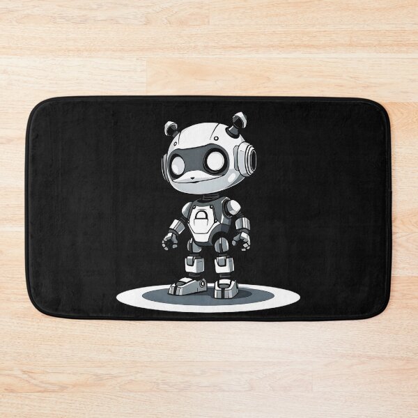 Item preview, Monochrome Cyberpunk Robot Little Cute Future Dystopian Bot designed and sold by SurrealArtSzysz.