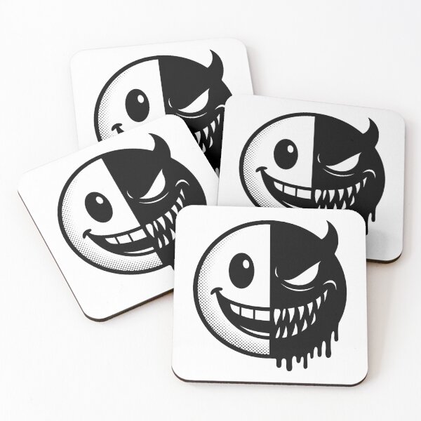 Item preview, Dual-Face Drip Tee | Smiley vs. Devilish Contrast designed and sold by MarCinu Art.