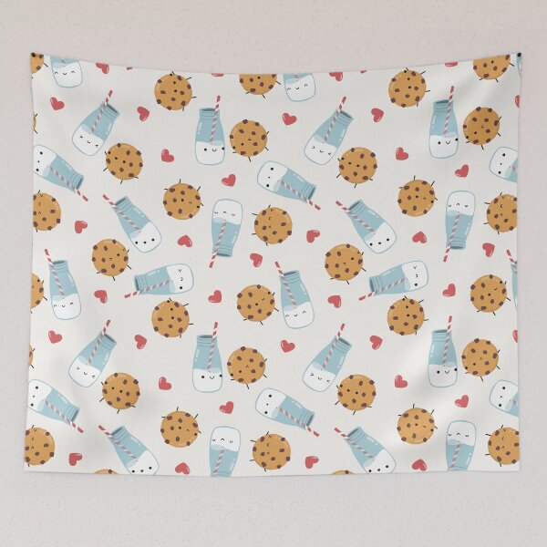 Item preview, kawaii milk and cookies - better together (off white) designed and sold by Becca Alessi.