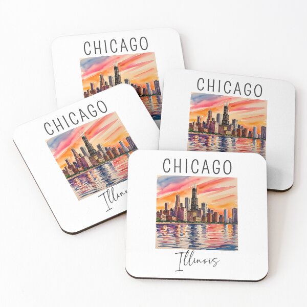 Item preview, Watercolor Design of Chicago - Illinois - US designed and sold by Sketch-Shack.