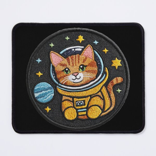 Item preview, Sticker patch. Cute orange cat in astronaut suit floating in space  designed and sold by CreativeLarysa.