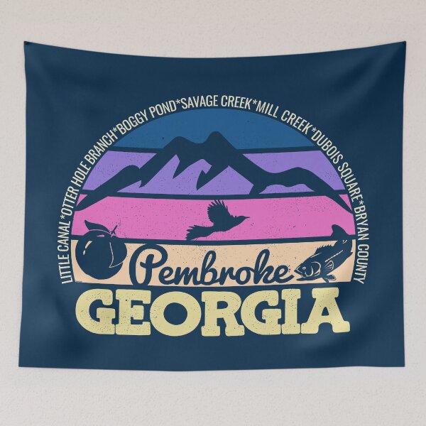 Item preview, Pembroke Georgia Sunset Retro Vintage Local Pride Logo designed and sold by CRHPOD20.