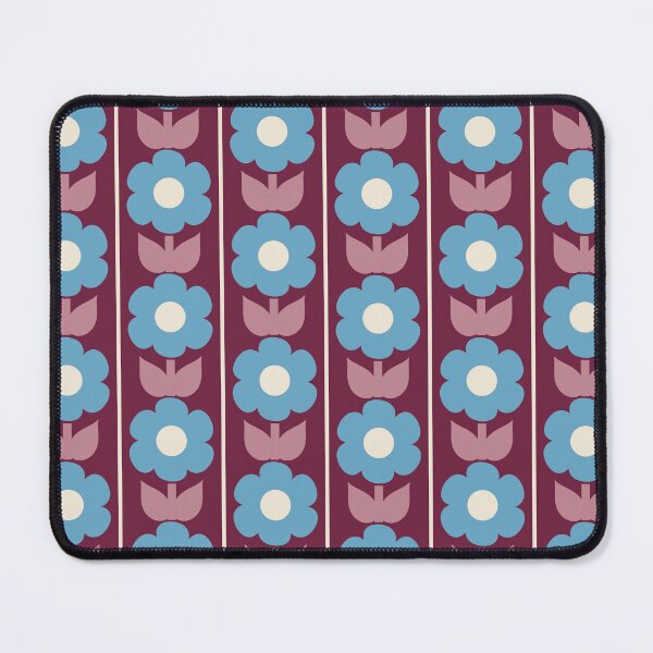 Item preview, Vintage Floral Jonnty Flowers and Stripes Maroon and Blue Pattern designed and sold by kierkegaard.