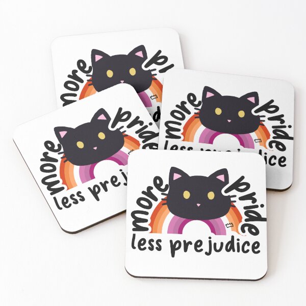 Item preview, More Pride, Less Prejudice Lesbian Flag Cat designed and sold by divesca.