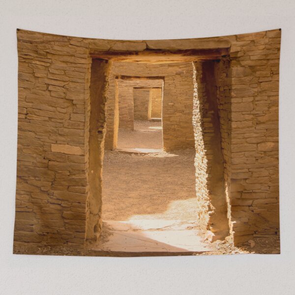 Item preview, Chaco Ancient Holes and a row of doors at Pueblo del Arroyo designed and sold by Rocky Mountain Artistry.