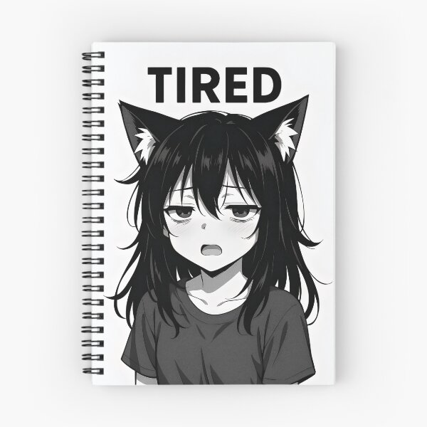 Item preview, Exhausted Anime Cat Girl Expression Meme designed and sold by Amr Siam.
