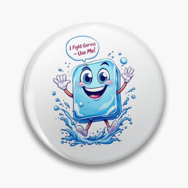 Item preview, Cheerful Soap Bar Cartoon – "I Fight Germs, Use Me!" Hygiene Awareness Design designed and sold by SewRed.