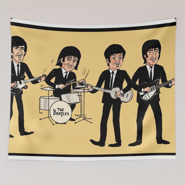 Item preview, A cartoon drawing of The Beatles designed and sold by Iasha.