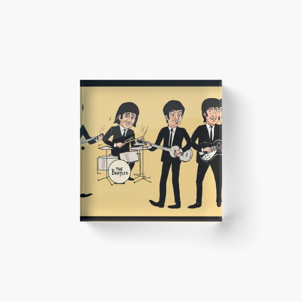 Artikelvorschau, Eine Cartoonzeichnung der Beatles entworfen und verkauft von Iasha.