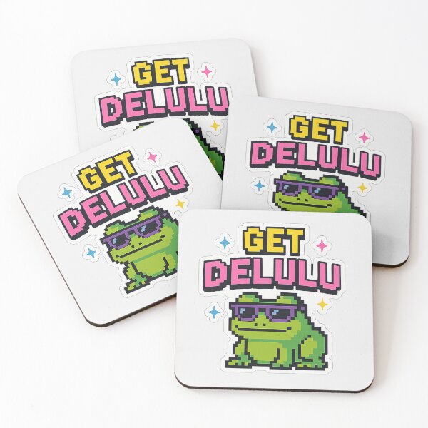 Item preview, Get Delulu – Funny Pixel Frog Meme Sticker designed and sold by PrestigeVibes.