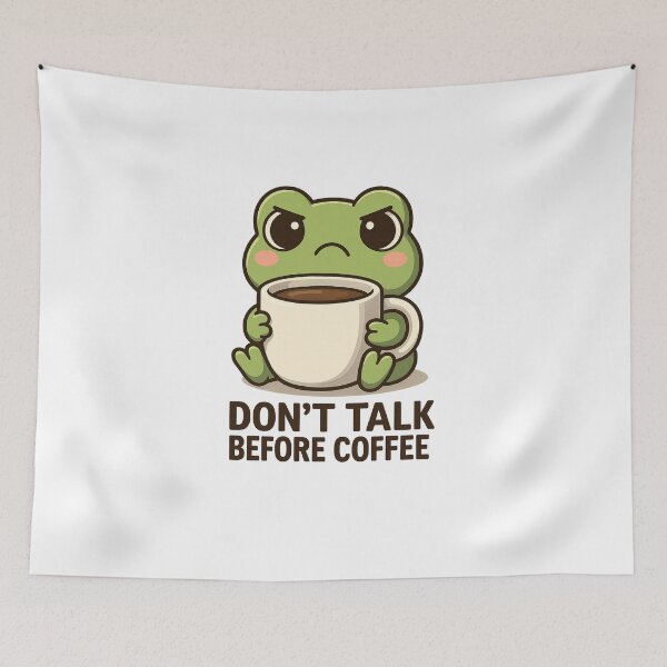 Item preview, Chibi Frog – Don't Talk Before Coffee designed and sold by AWB-Apo11o.