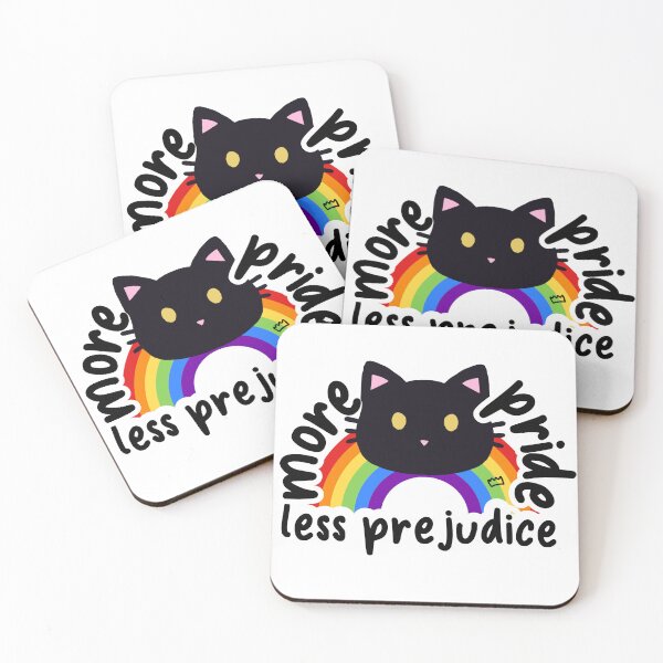 Item preview, More Pride, Less Prejudice Rainbow Flag Cat designed and sold by divesca.
