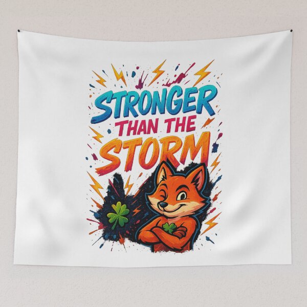 Item preview, Stronger Than the Storm – Bold Graffiti Fox Power Design designed and sold by LuckyFoxMerch.