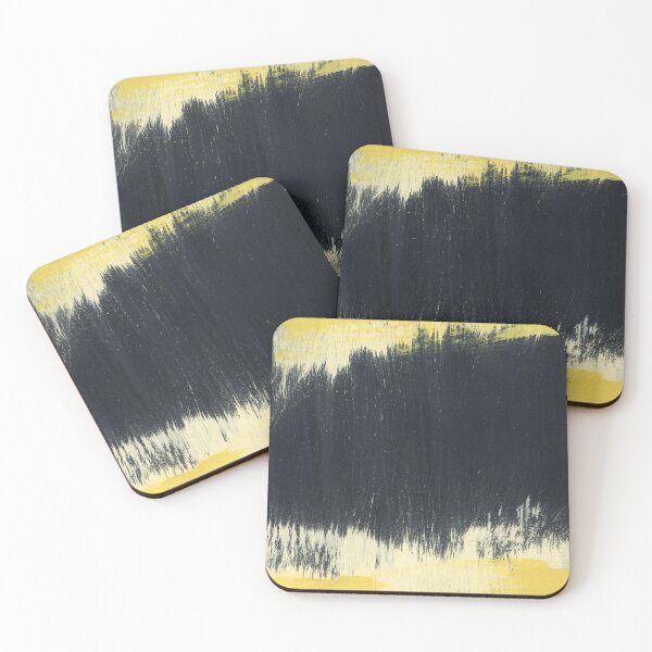 Item preview, "Striking Divide" - Yellow Blue Navy Brush Texture Painting designed and sold by pngrktes-art.