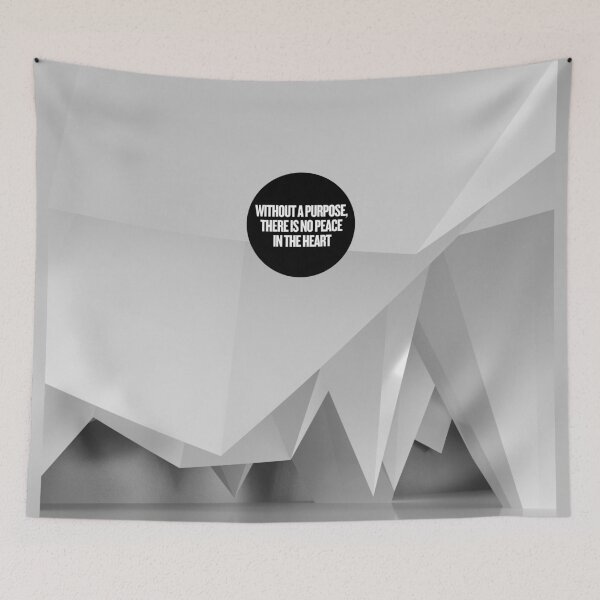 Item preview, 3D Abstract Art with Inspiring Quote: Without a Purpose, There Is No Peace in the Heart – Motivational Design designed and sold by knalpot-design.