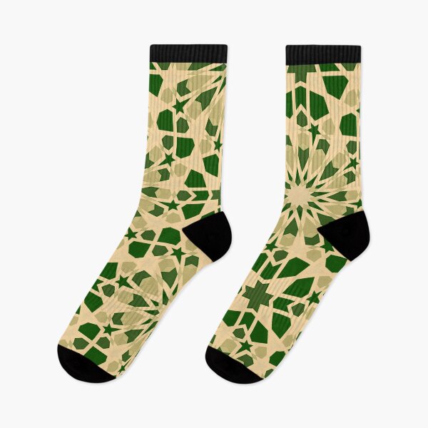 Item preview, Elegant Arabesque Pattern in Green and Beige designed and sold by Tarjiart.